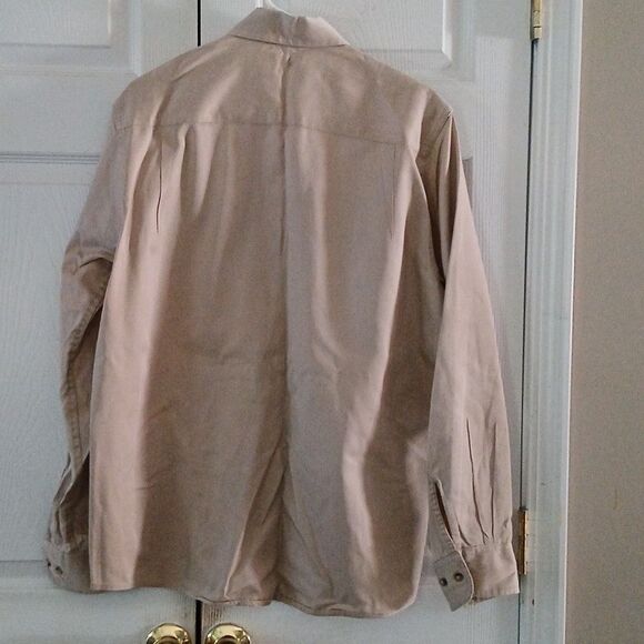 Wrangler tan button down long sleeve casual  work shirt Sz M - Picture 5 of 6